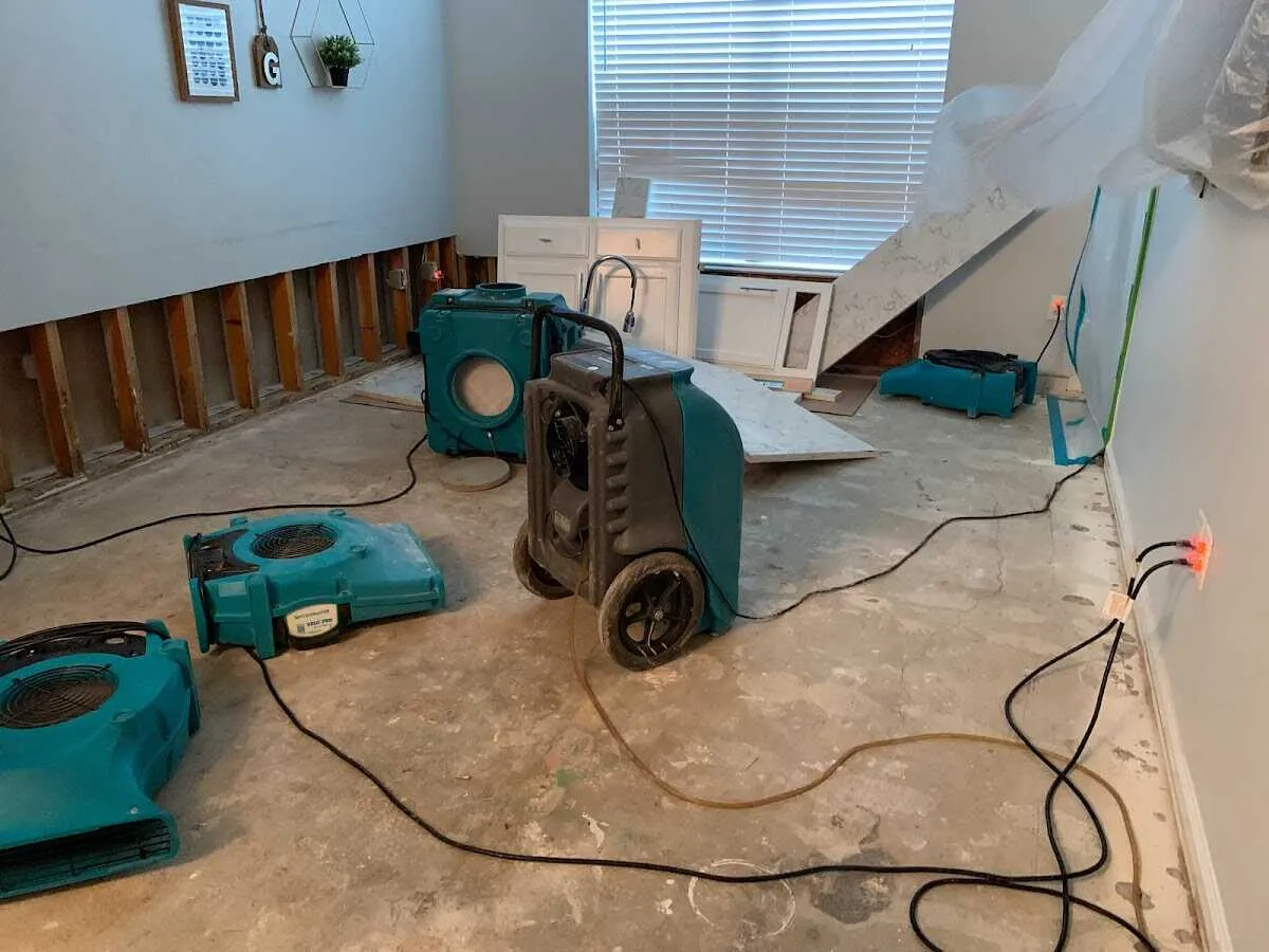 Dehumidifier in flood-cut room for Water Damage Restoration in Bay St. Louis